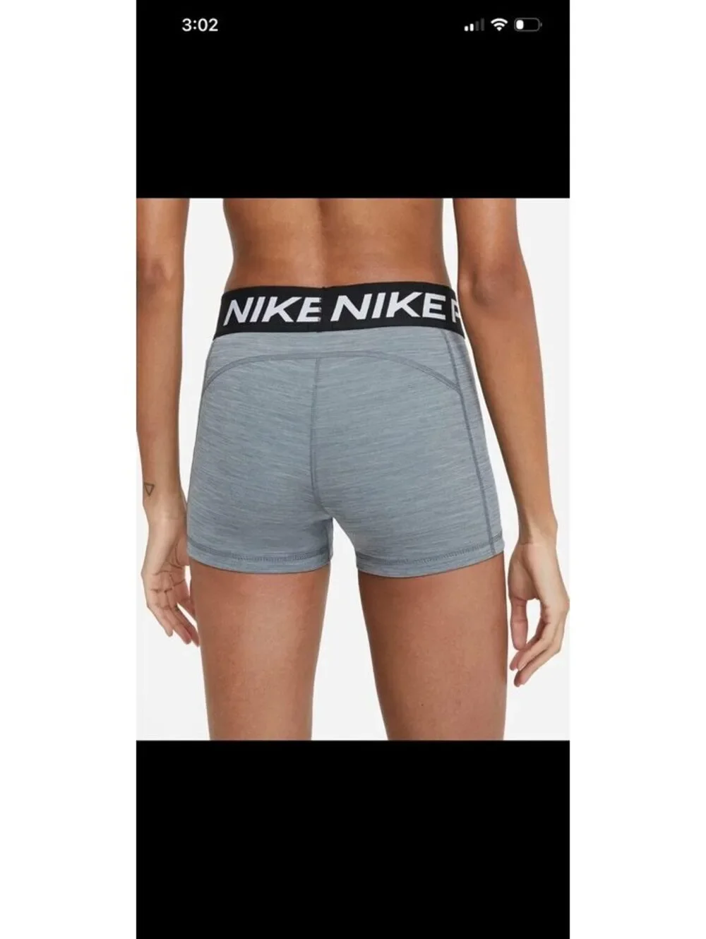 Nike Pro Dri-FIT Gray Compression Shorts Women's Large Training Athletic